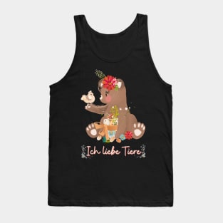 Teddy Bär Liebe Tiere Prinzessin Blumen Süß Tank Top